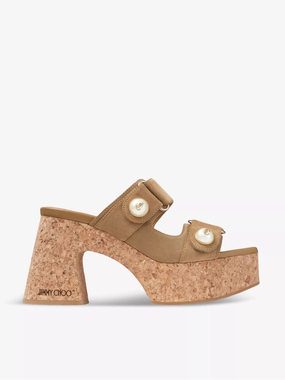NWT Jimmy Choo Suede Leather Fayence Cork Wedge Sandals NEW IN BOX Size 8.5